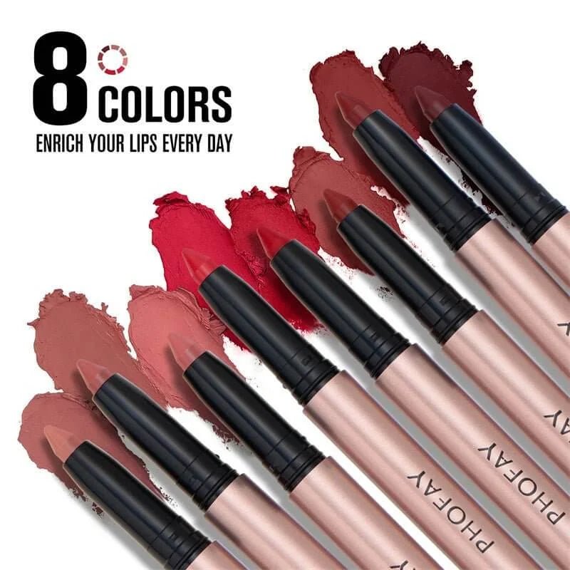 PHOFAY Matte Lip Liner Pen – Velvet Finish - HalleBeauty